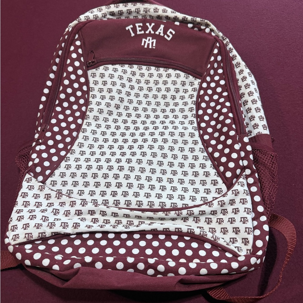 Texas A&M Maroon and White Backpack